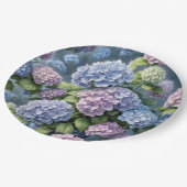 Assiettes En Carton Jardin d'été Hydrangea (Angle)