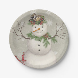 Assiettes En Carton jardin d'hiver vintage moderne snowboard