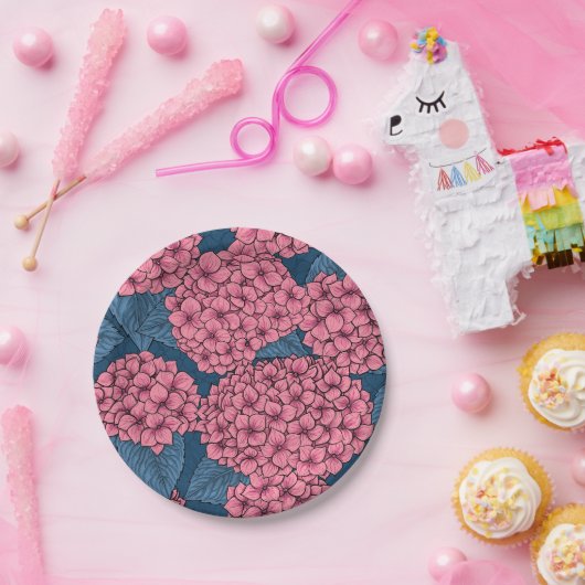 Assiettes En Carton Jardin d'Hydrangea (Fête)