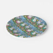 ASSIETTES EN CARTON JARDIN D'OEUFS DE PÂQUES BLANCS, FLEURS DE RABBIT (Angle)