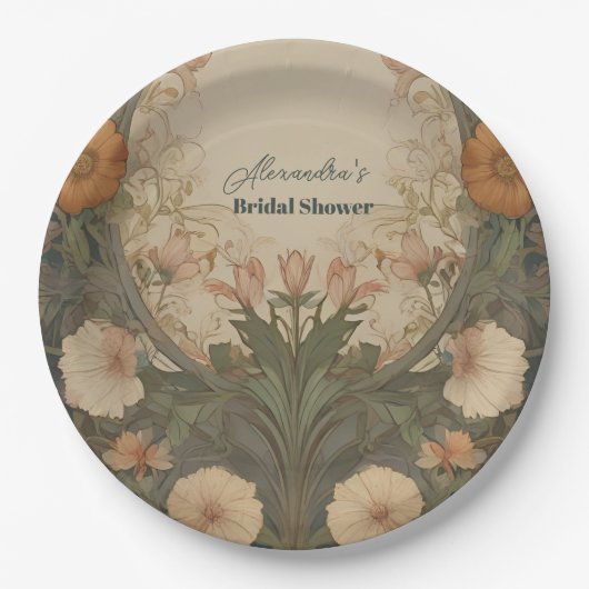 Assiettes En Carton Jardin enchanté Fête des mariées Art nouveau (Devant)