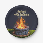 Assiettes En Carton Jardin Fire Pit Bonfire Cookout, Anniversaire BBQ (Devant)