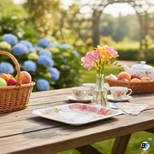 Assiettes En Carton Jardin Fleur sauvage moderne Baby shower verdoyant