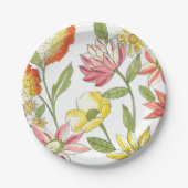 Assiettes En Carton Jardin fleuri avec Arrière - plan blanc (Devant)