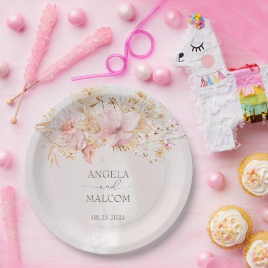 Assiettes En Carton Jardin Floral Boho Rustique Mariage (Fête)