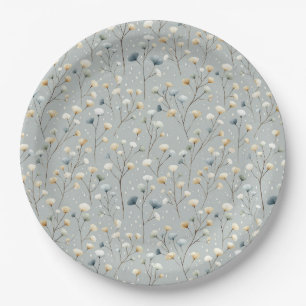Assiettes En Carton Jardin Floral de Pluie Serein (7)
