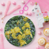 Assiettes En Carton Jardin Floral Jaune Iris (Fête)