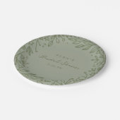 Assiettes En Carton Jardin Floral Vert Sauge Mariage (Angle)