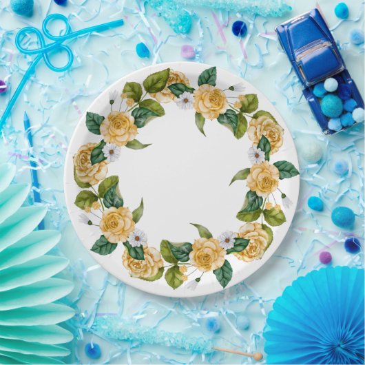 Assiettes En Carton Jardin jaune (Fête)