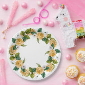 Assiettes En Carton Jardin jaune (Fête)