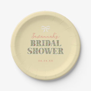 Assiettes En Carton Jardin Jaune Floral Baby Shower de Mariée