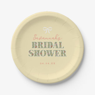 Assiettes En Carton Jardin Jaune Floral Baby Shower de Mariée