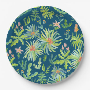 Assiettes En Carton Jardin Jungle Aquarelle Botanique Floral