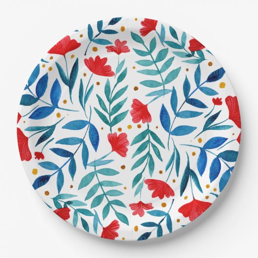 Assiettes En Carton Jardin magique aquarelle (Devant)