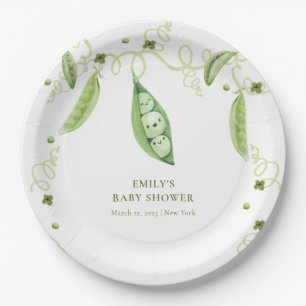 Assiettes En Carton Jardin Moderne Pois Sucré Dans Baby shower Pod