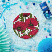 Assiettes En Carton Jardin Red Poppy 2 (Fête)