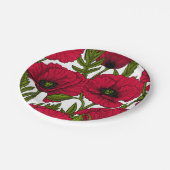 Assiettes En Carton Jardin Red Poppy 2 (Angle)