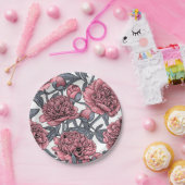 Assiettes En Carton Jardin rose (Fête)