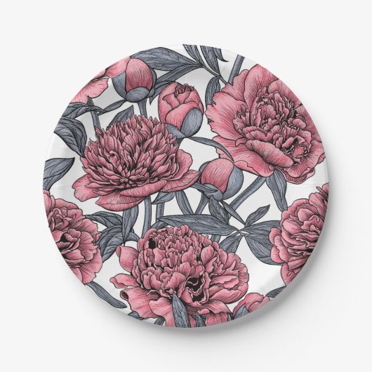 Assiettes En Carton Jardin rose (Devant)
