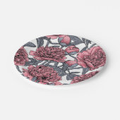 Assiettes En Carton Jardin rose (Angle)