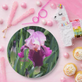 Assiettes En Carton Jardin rose magenta Iris baisé au soleil (Fête)