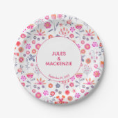 Assiettes En Carton Jardin rose moderne Boho (Devant)