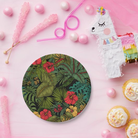 Assiettes En Carton Jardin tropical (Fête)
