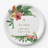 Assiettes En Carton Jardin tropical Charm Lush Fleurs floraison Mariag (Devant)