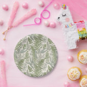 Assiettes En Carton Jardin vert fleuri (Fête)