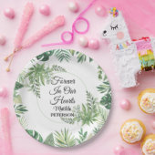 Assiettes En Carton Jardin vert Funérailles Feuilles (Fête)