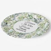 Assiettes En Carton Jardin vert Funérailles Feuilles (Angle)