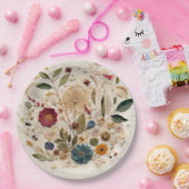 Assiettes En Carton Jardin Whimsical Pressé Fleurs Mariage bohème (Fête)