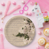 Assiettes En Carton Jasmine sur l'ancien script (Fête)