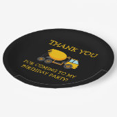 Assiettes En Carton Jaune ciment noir Camion d'anniversaire pour enfan (Angle)