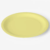 Assiettes En Carton jaune citron, couleur solide, (Angle)