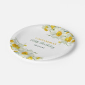 Assiettes En Carton Jaune Daffodique Blanc Rustique Floral Anniversair (Angle)