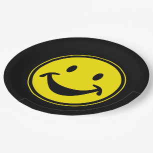 Assiettes En Carton Jaune drôle + votre backg. et idées