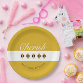 Assiettes En Carton Jaune et gris décoratif (Fête)