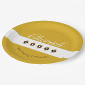 Assiettes En Carton Jaune et gris décoratif (Angle)