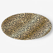 Assiettes En Carton Jaune Glam Parties scintillant noire Leopard (Angle)