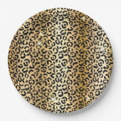 Assiettes En Carton Jaune Glam Parties scintillant noire Leopard (Devant)
