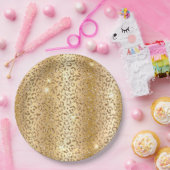 Assiettes En Carton Jaune Glam Parties scintillant or Leopard (Fête)