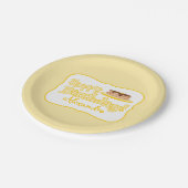 Assiettes En Carton Jaune Joyeux Pancakes Anniversaire (Angle)
