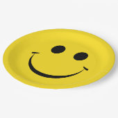 Assiettes En Carton Jaune Joyeux Visage Anniversaire Mignonne Plaques (Angle)