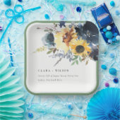 Assiettes En Carton Jaune Mariage floral de la marine Sunflower (Fête)