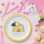 Assiettes En Carton Jaune Marine Boho Floral Arc-en-ciel Tout âge Anni (Fête)