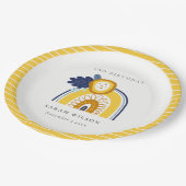 Assiettes En Carton Jaune Marine Boho Floral Arc-en-ciel Tout âge Anni (Angle)