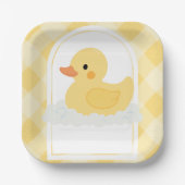 Assiettes En Carton Jaune moderne en caoutchouc Baby shower canard (Recto)