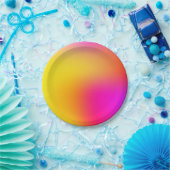 Assiettes En Carton Jaune néon et rose (Fête)