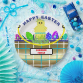 Assiettes En Carton Jaune oeuf de poussette Bleu Or Pâques Panier (Fête)